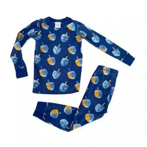 Hanna Andersson Hanukkah Dreidel Long Pajama Set Size 4
